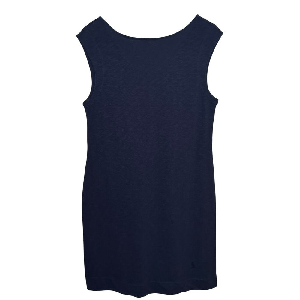 Boden 100% Cotton Navy Blue Sleeveless V Back Shift Dress Size US 8R